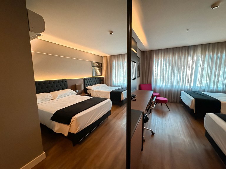 Quarto de hotel lindo no QS Marista