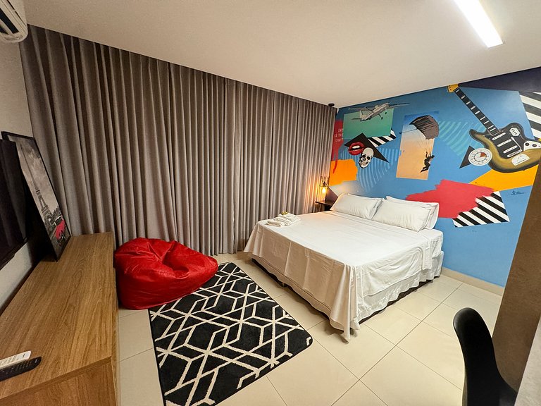 Flat moderno c/ vista + piscina e academia | Bueno