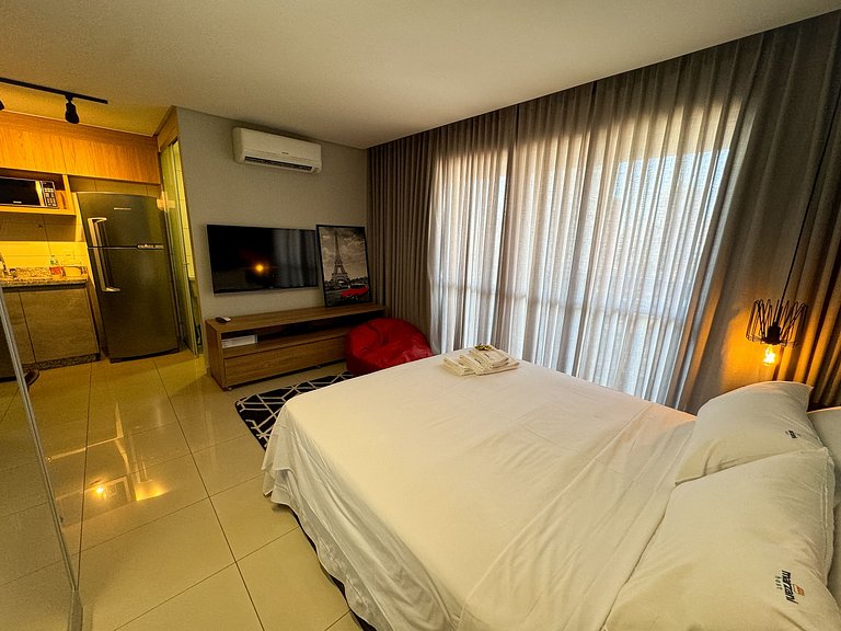 Flat moderno c/ vista + piscina e academia | Bueno