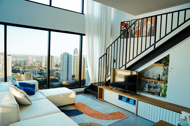 Loft duplex no Bueno | Garagem + Ar Condicionado