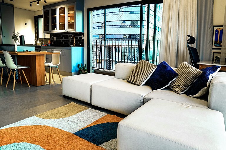 Loft duplex no Bueno | Garagem + Ar Condicionado