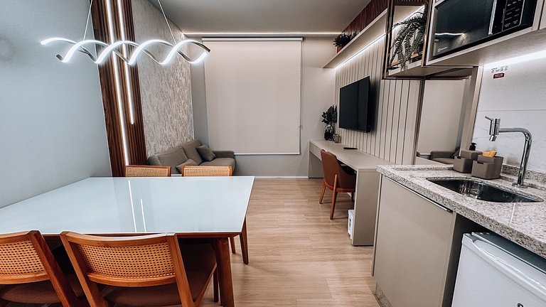 Flat 1Q, cama queen - próx Órion/IPOG/CBCO