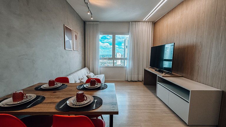 Flat 2Q, Marista, Andar Alto - próx Órion