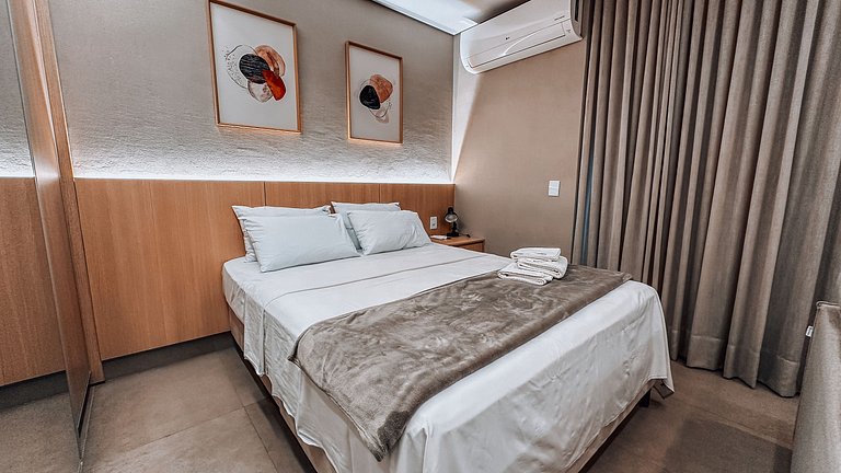 Flat equipado, Cama Queen no ID - St Oeste