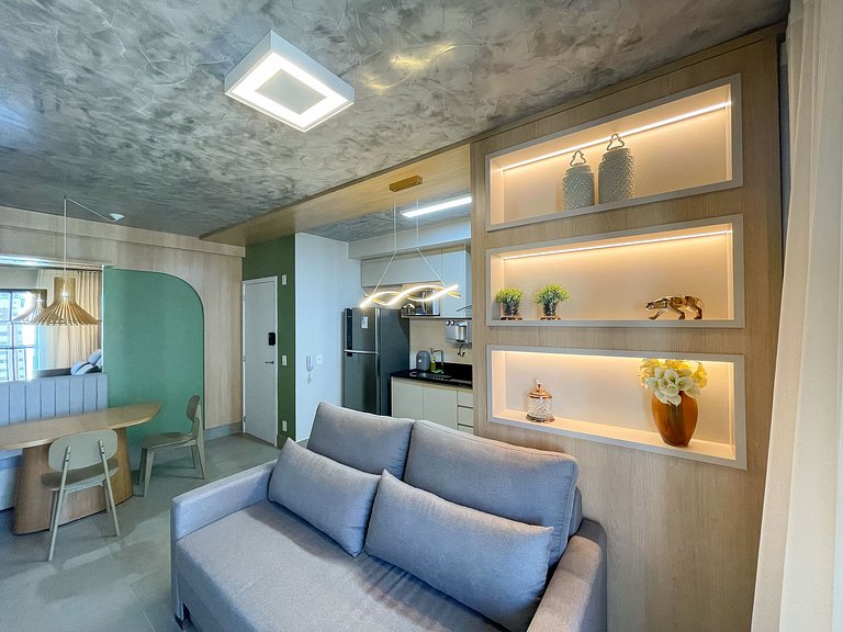 Apto 2Q Completo | Piscina | Garagem | Wi-Fi