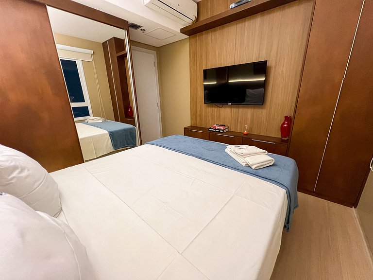 Apto 1Q, cama queen e sofá-cama - Blend Marista
