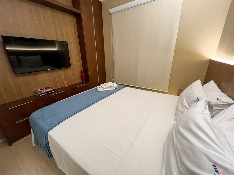 Apto 1Q, cama queen e sofá-cama - Blend Marista