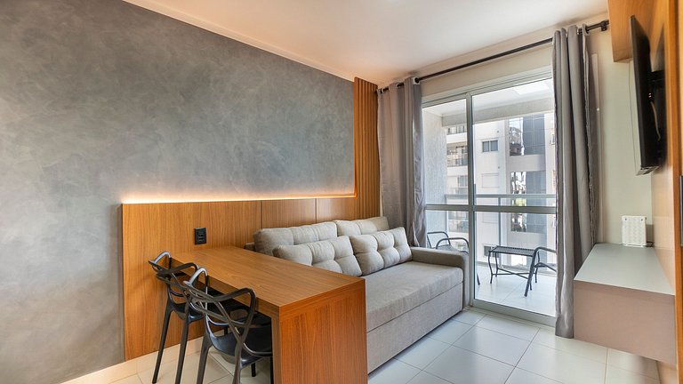 Piscina rooftop + Varanda Privativa | Apto 1Q