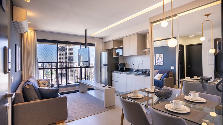 Apto Elegante | Vista Panorâmica | 2 Quartos