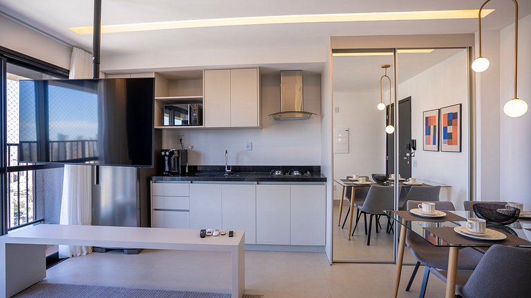 Apto Elegante | Vista Panorâmica | 2 Quartos