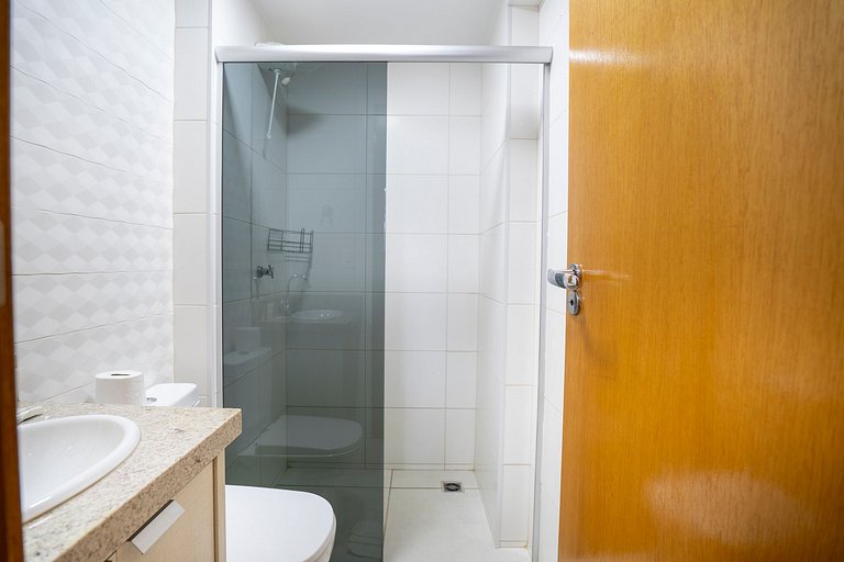 Apto 2Q moderno | Varanda c/ vista | Piscina