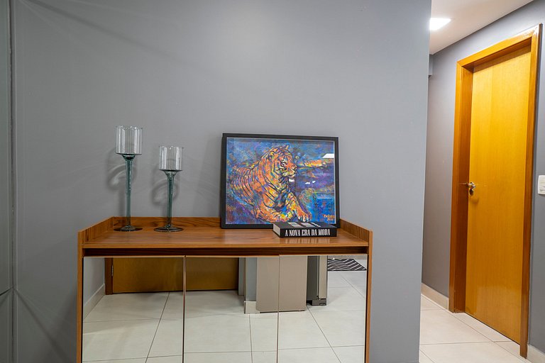 Apto 2Q moderno | Varanda c/ vista | Piscina