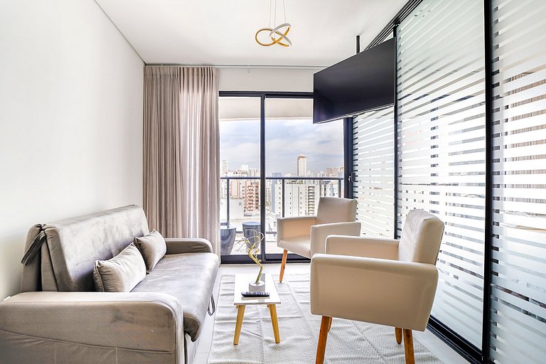 Incrível flat no Parque Vaca Brava, andar alto