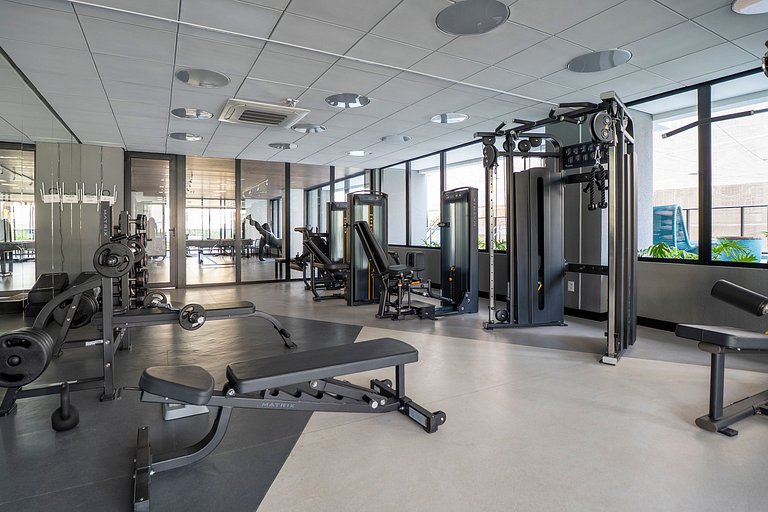 Incrível flat no Parque Vaca Brava, andar alto