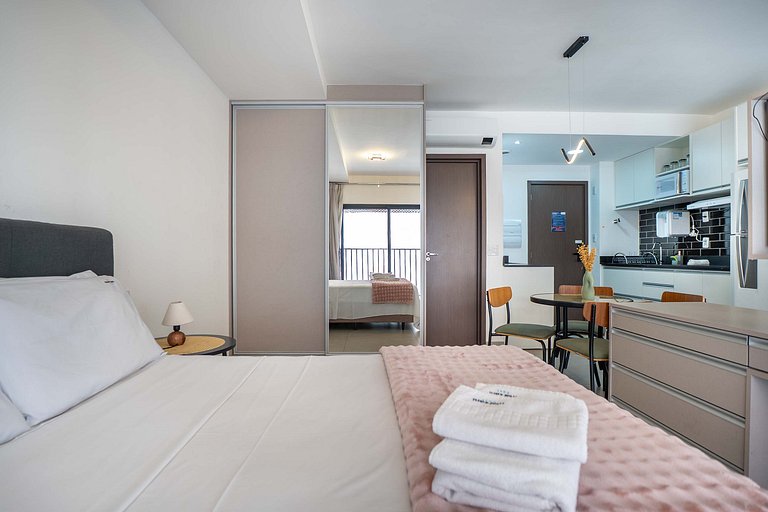 Flat espaçoso andar alto, @Bueno - próx IPOG/CBCO