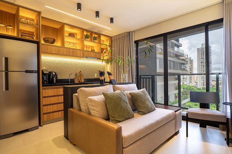 Flat luxuoso e moderno perto do Vaca Brava