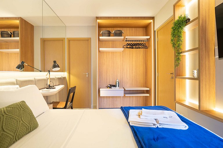 Flat luxuoso e moderno perto do Vaca Brava
