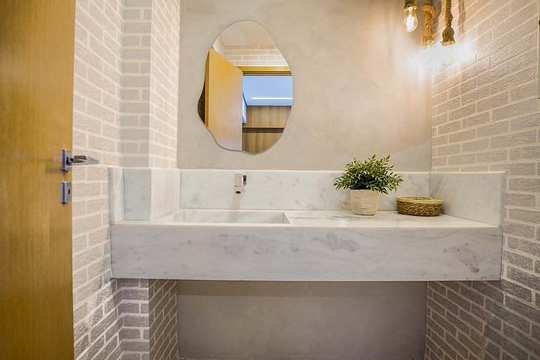 Flat luxuoso e completo perto do Vaca Brava