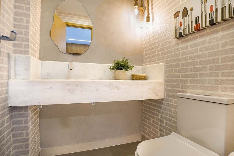 Flat luxuoso e completo perto do Vaca Brava