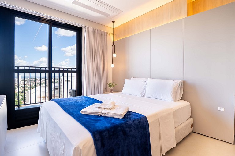 Apto 1Q | Vista + Piscina Rooftop + Academia