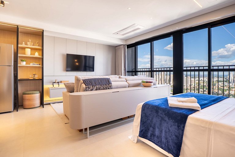 Apto 1Q | Vista + Piscina Rooftop + Academia