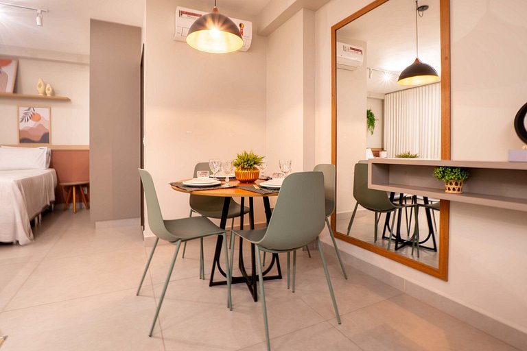 Studio no Bueno | Garagem + Ar-Condicionado