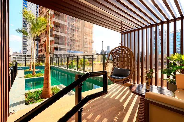Flat no Marista | Rooftop c/ Piscina e Academia