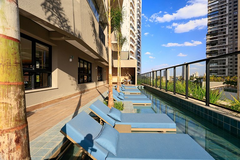 Apto 1Q | Piscina Rooftop + Academia