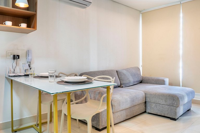Flat Confortável | Rooftop + Academia | Bueno