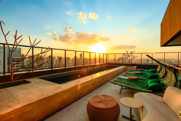Apto 2Q | Varanda + Academia | Piscina Rooftop
