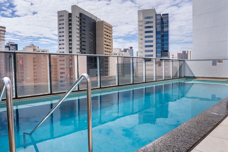 Piscina rooftop + Varanda Privativa | Apto 1Q