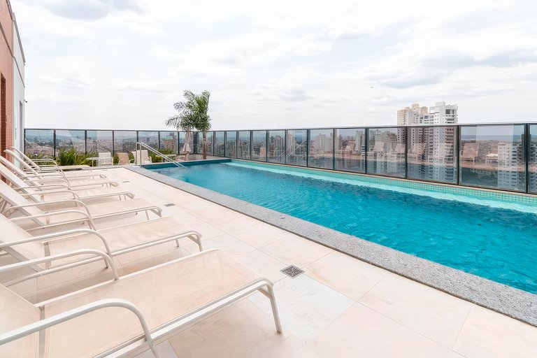 Piscina rooftop + Varanda Privativa | Apto 1Q