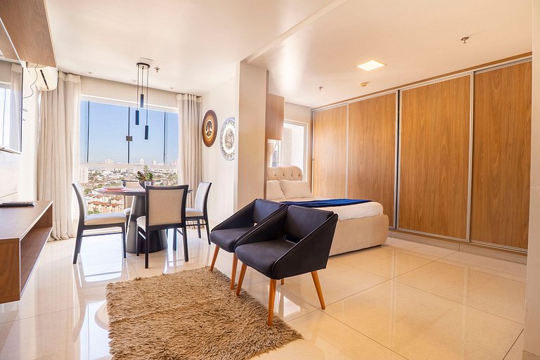 Apto 1Q Moderno | Piscina Rooftop + Garagem