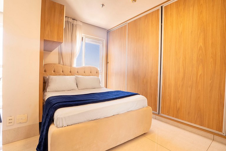 Apto 1Q Moderno | Piscina Rooftop + Garagem