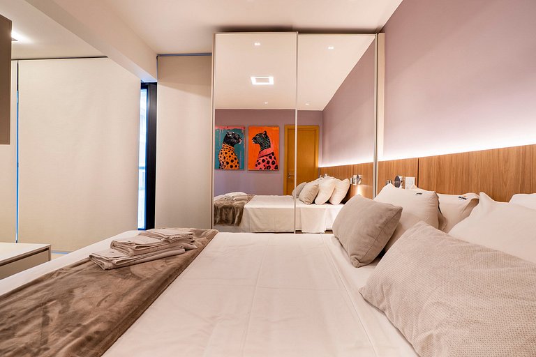 Flat luxuoso e moderno perto do Vaca Brava