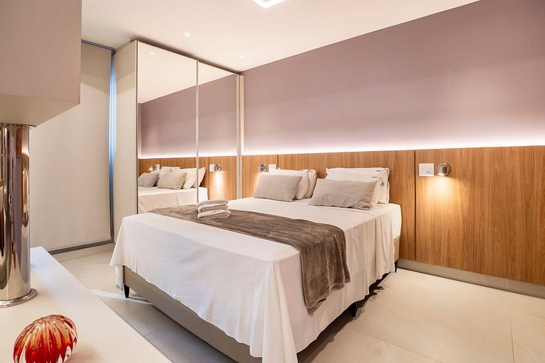 Flat luxuoso e moderno perto do Vaca Brava