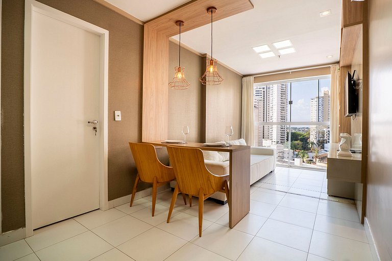 Apto Moderno | 1Q + Piscina + Garagem
