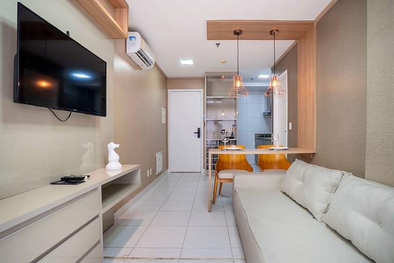 Apto Moderno | 1Q + Piscina + Garagem