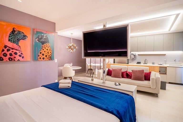 Flat luxuoso e moderno perto do Vaca Brava
