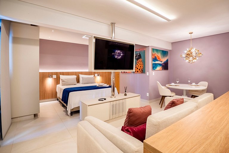 Flat luxuoso e moderno perto do Vaca Brava