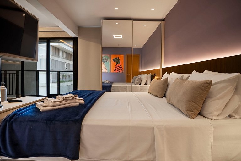 Flat luxuoso e moderno perto do Vaca Brava