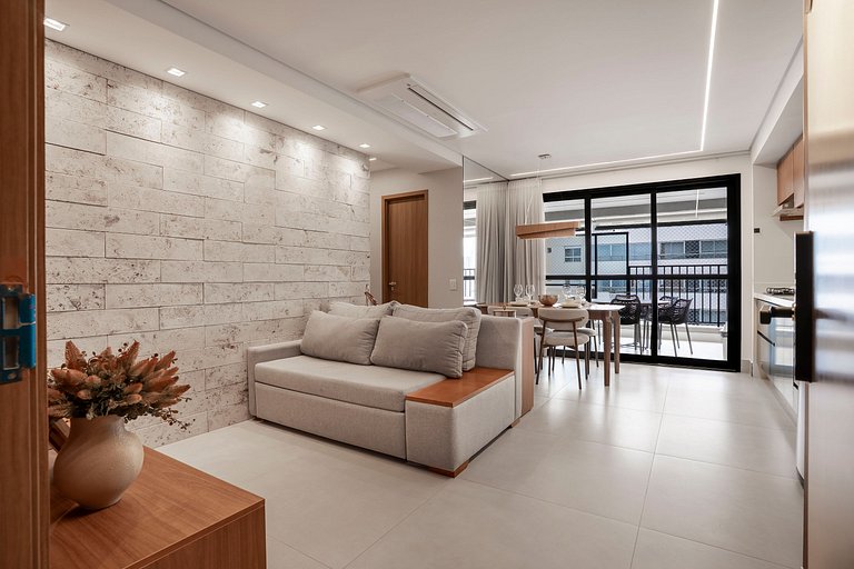 Apto 2Q | Varanda + Academia | Piscina Rooftop