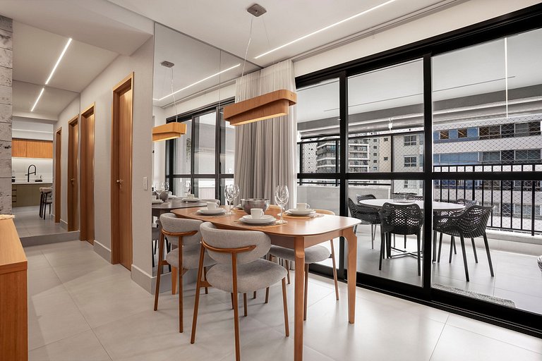 Apto 2Q | Varanda + Academia | Piscina Rooftop