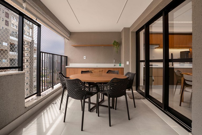 Apto 2Q | Varanda + Academia | Piscina Rooftop