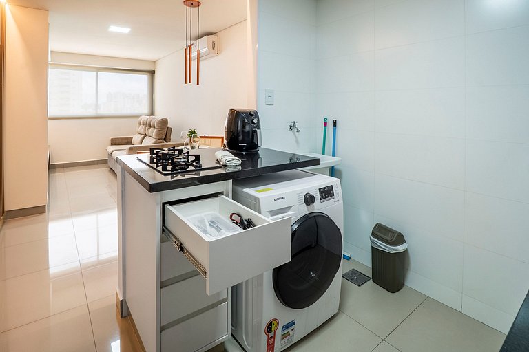 Apto 1Q confortável | Garagem + Piscina | Marista