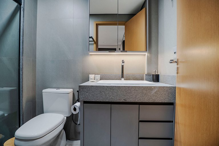 Flat moderno | Piscina + garagem | Setor Oeste