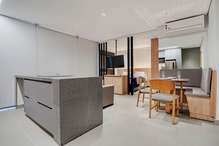 Flat moderno | Piscina + garagem | Setor Oeste