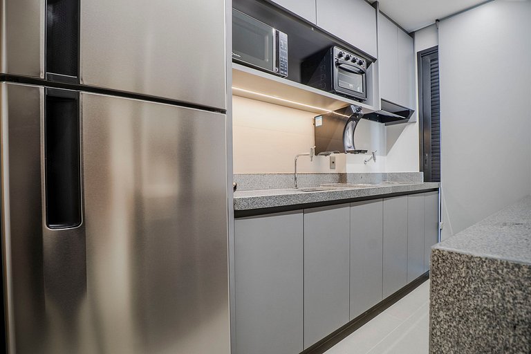 Flat moderno | Piscina + garagem | Setor Oeste