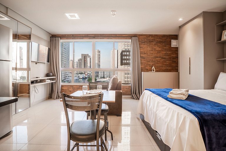 Flat Confortável | Rooftop + Academia | Bueno