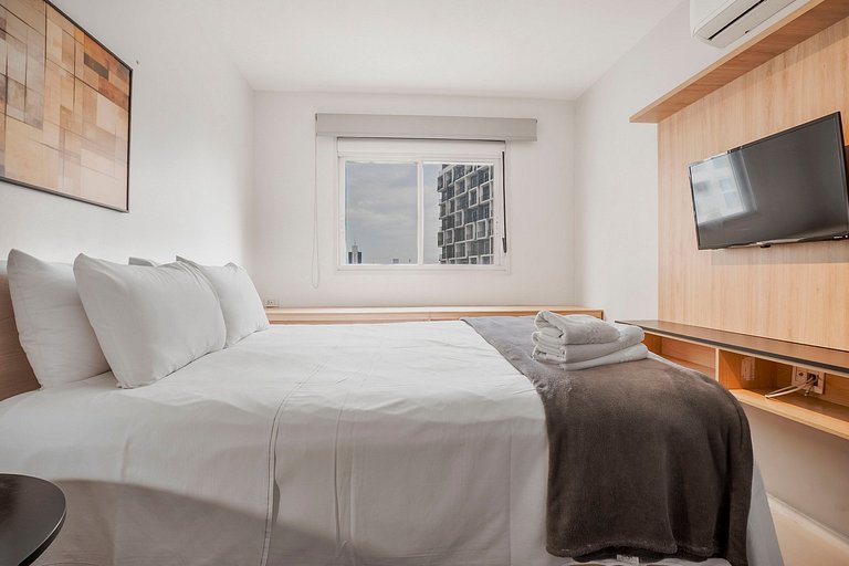 Flat Moderno | Varanda Privativa | Rooftop Piscina